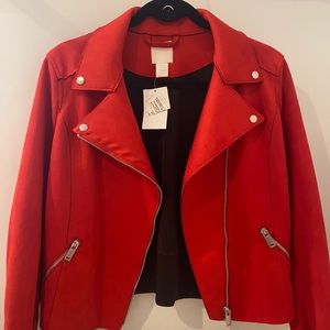 H&M red statement jacket US 8